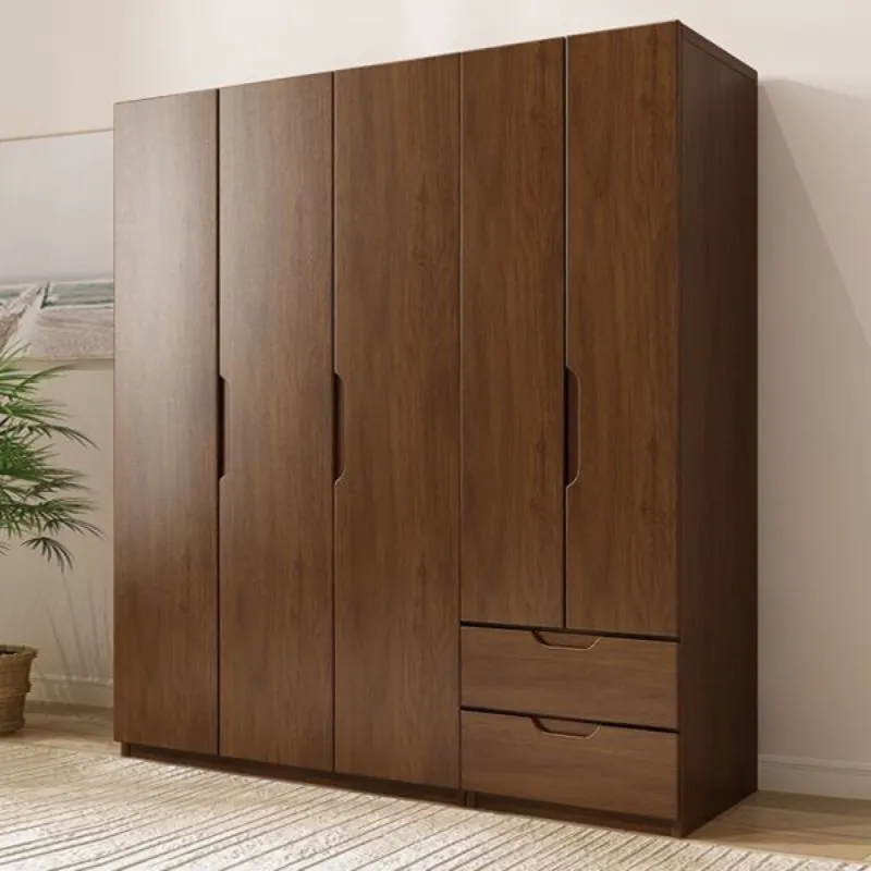 Brown Wardrobe With 4 Doors and 2 Drawers