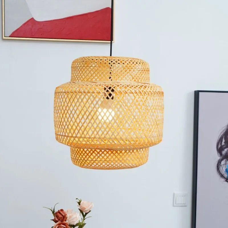 Bamboo Chandelier Wicker - outdoor light