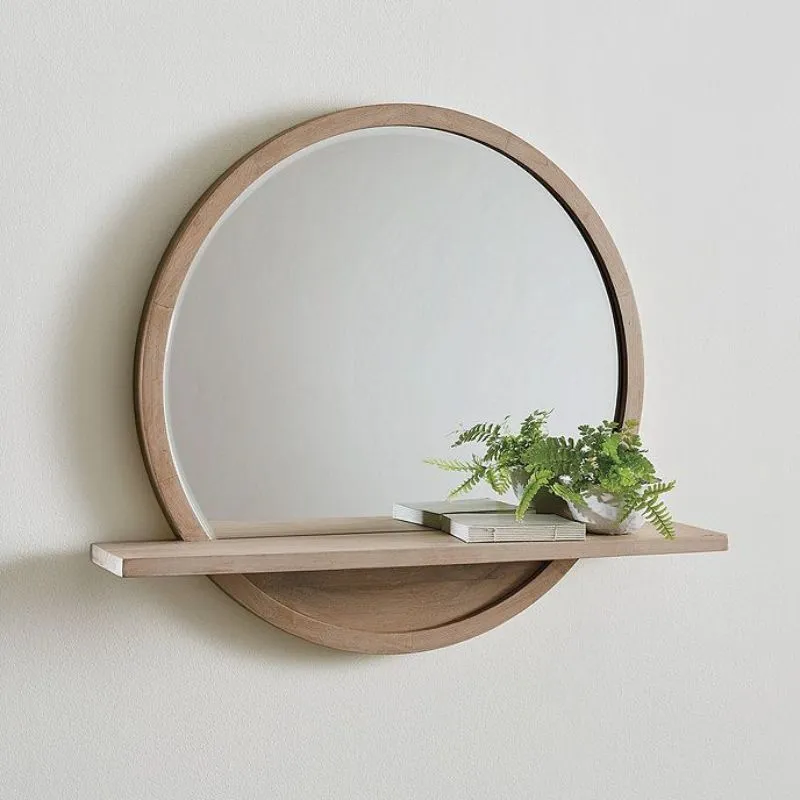 Wall Wood Mirror - Circle Shape