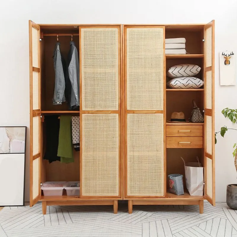 Vintage Rattan Wardrobe - For Bedroom and Household