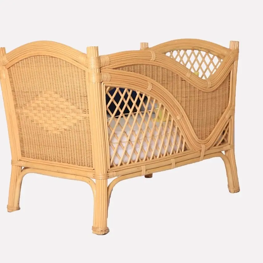 Cute and Comfortable Baby Bed - Made of rattan and bamboo