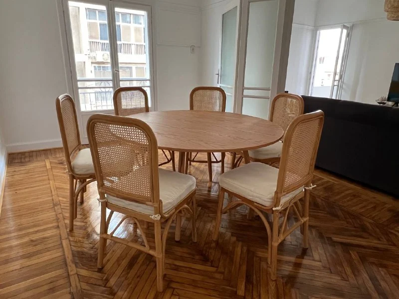 Round Teak Wood Dining Table With 6 Chairs