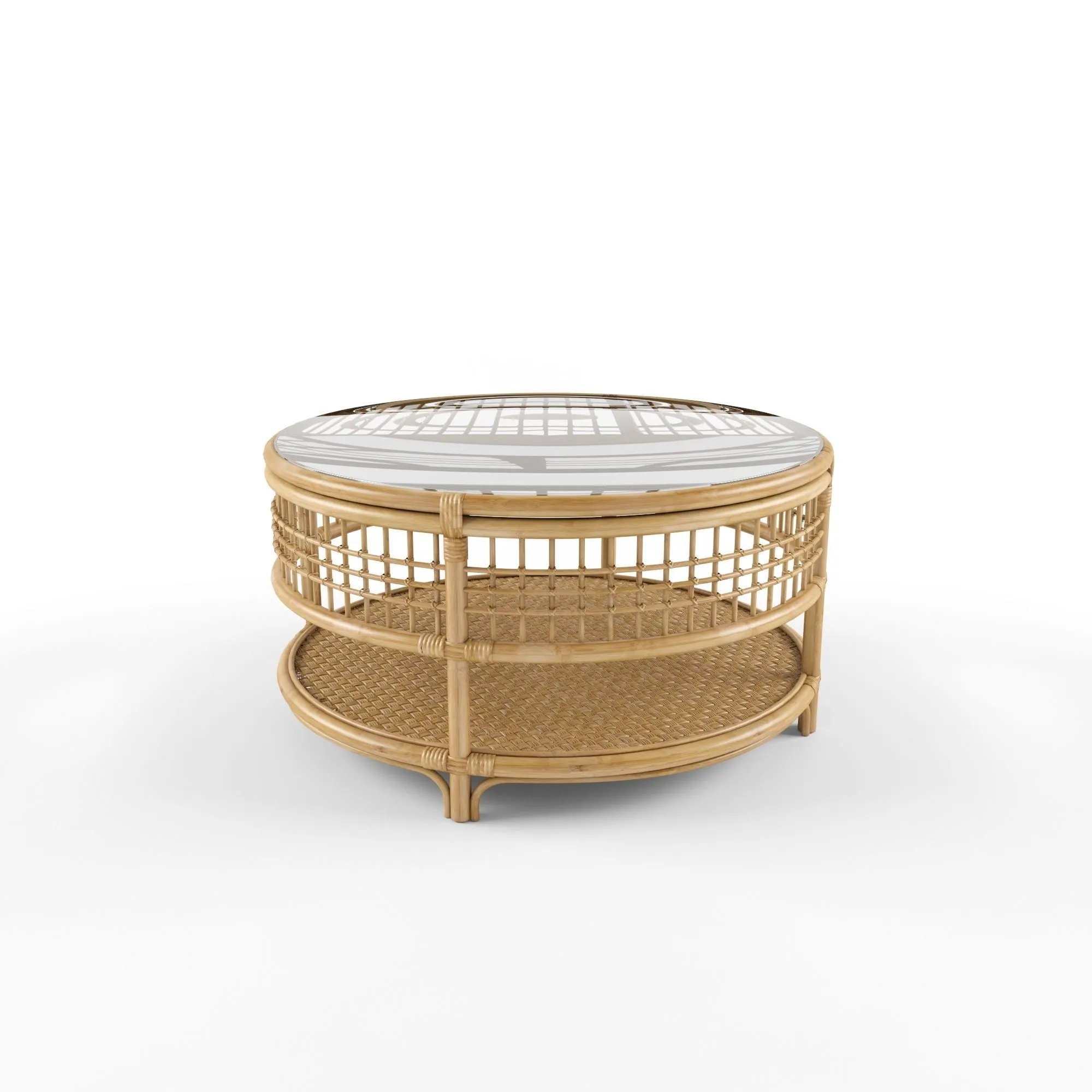 Circular bamboo table - double-sided bamboo table