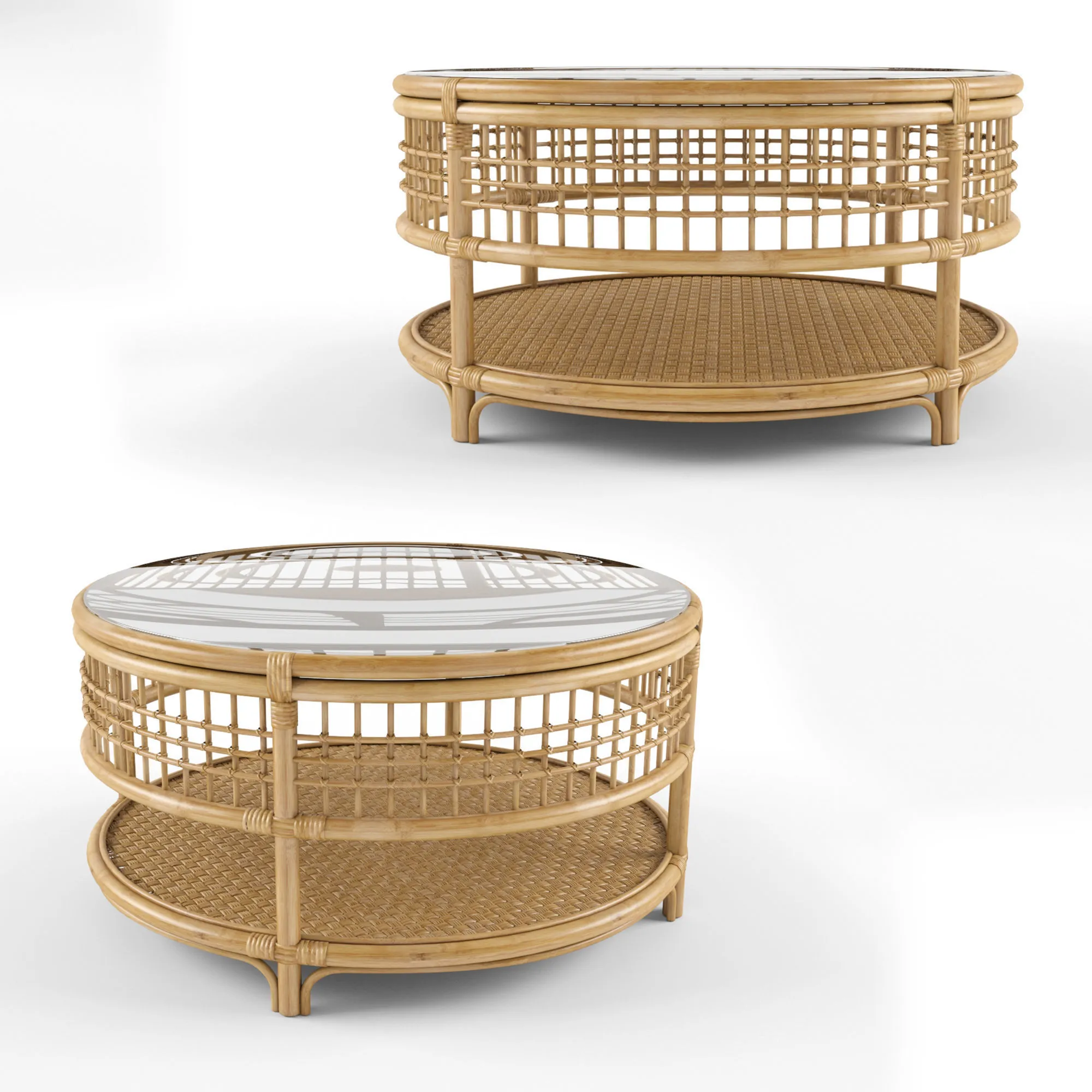 Circular bamboo table - double-sided bamboo table