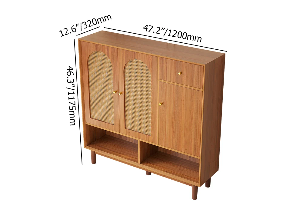 Shoe Storage Cabinet - 3 Doors and 4 Shelves